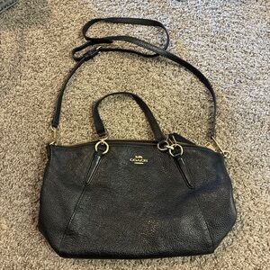 Coach Black Pebbled Leather Shoulder Bag